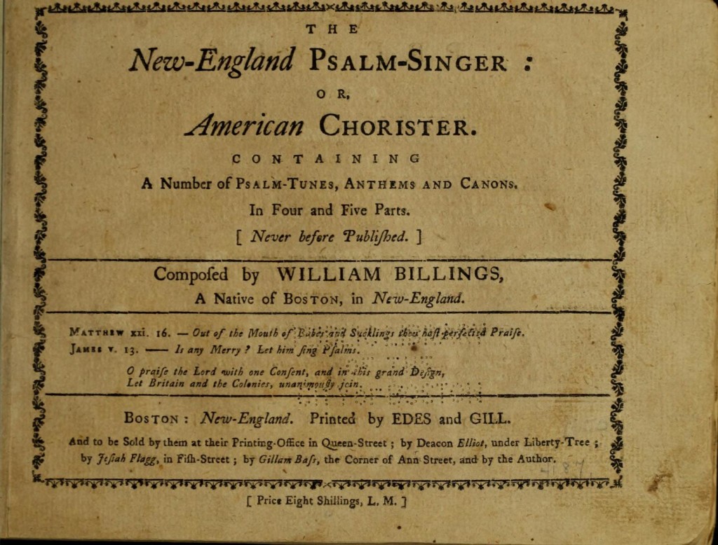 Billings Newenglandpsalms title page bill_0009