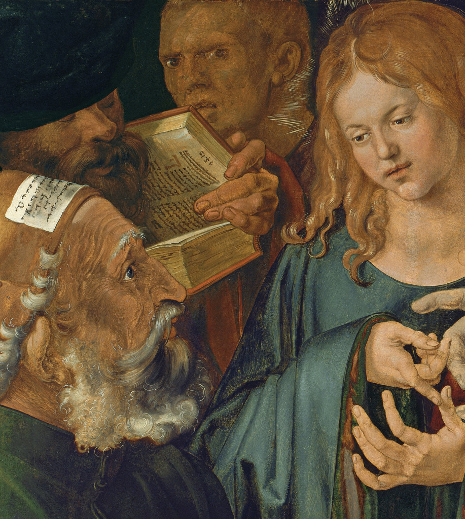 Albrecht_Dürer_-_Jesus_among_the_Doctors Christ and Listener