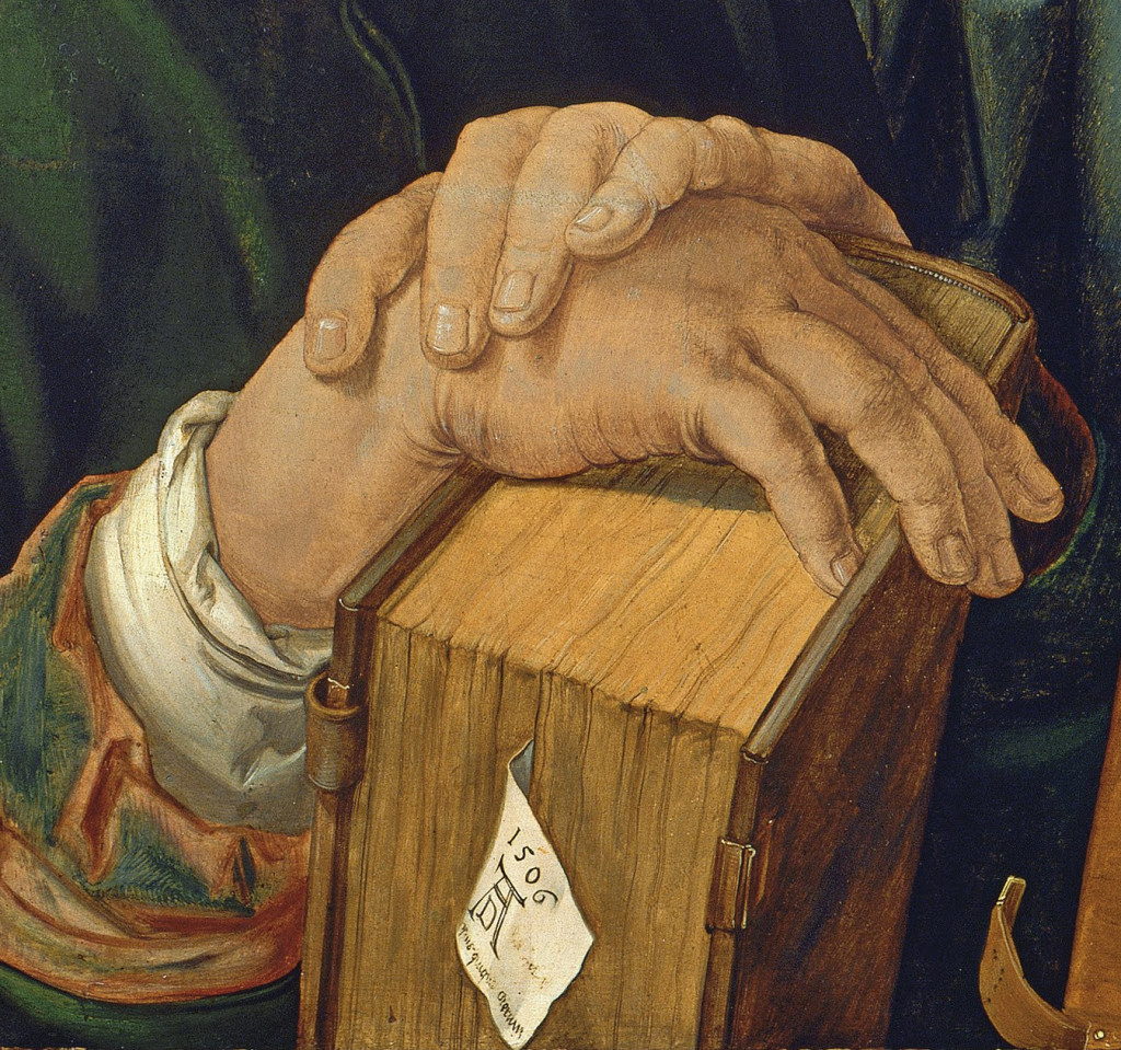 Albrecht_Dürer_-_Jesus_among_the_Doctors listening hands