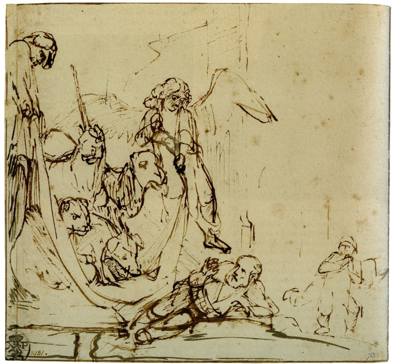 Peter's Vision, c.1658-59 Rembrandt Graphische Sammlung, Munich